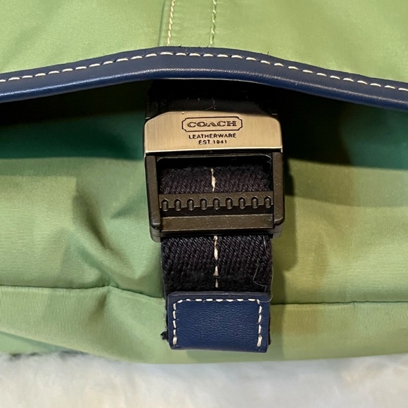 Coach Green Navy Blue Nylon Transatlantic Messenger Crossbody Bag Unisex - Picture 9 of 15